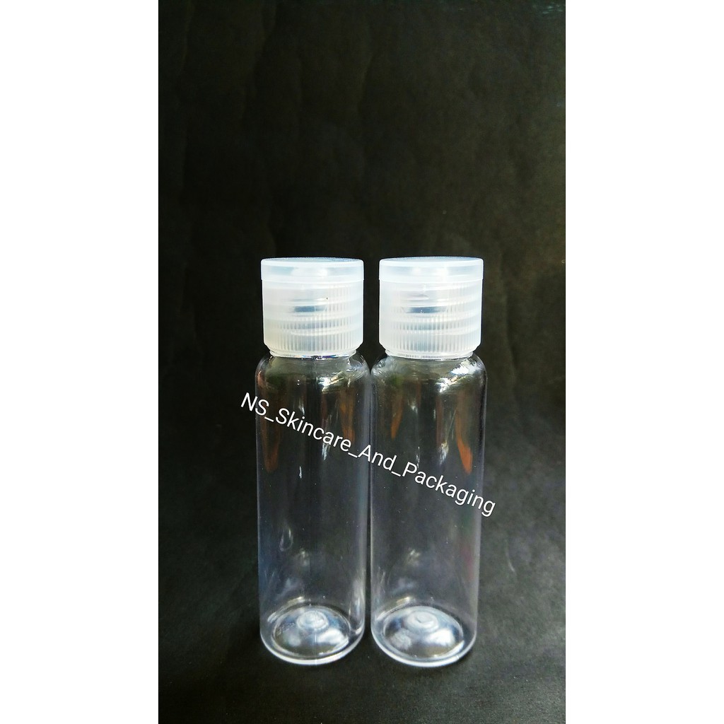 Botol fliptop 30ml / Botol PET 30 ml Natural Fliptop ( Tutup Natural ) / Botol toner / Botol sabun