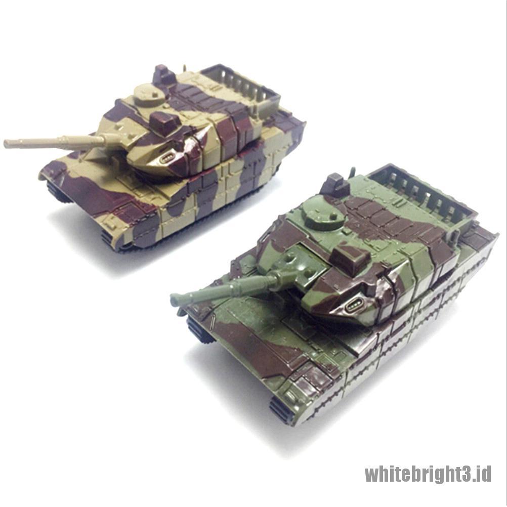 (white3) Mainan Miniatur Tank Militer Hijau 3D Untuk Edukasi Anak