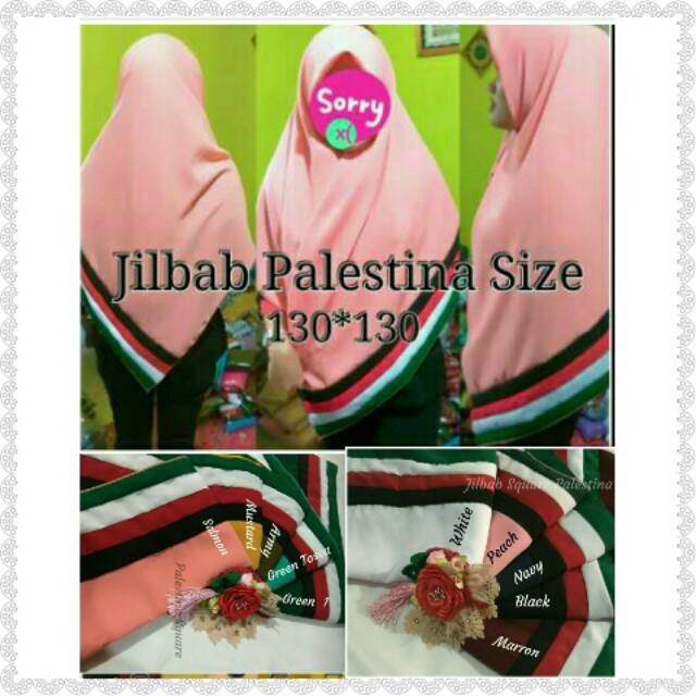 Jilbab Segiempat Wolfis Palestina size 130*130