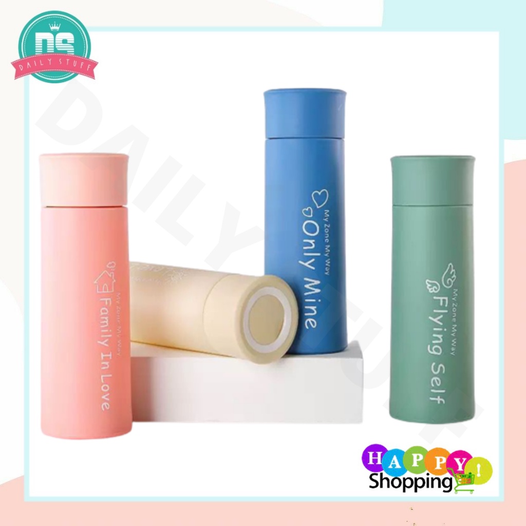 DS BM3 Botol Minum Kaca My Zone My Way 400 ML Botol Minum Tumbler Botol Minum Import Murah Botol Minum Bening Cover Plastik Lucu dan Elegant