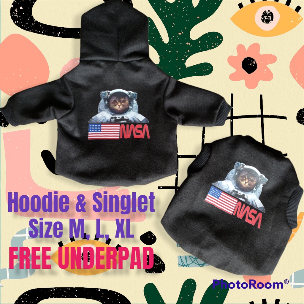 baju kucing baju anjing Hoodie kucing fleece