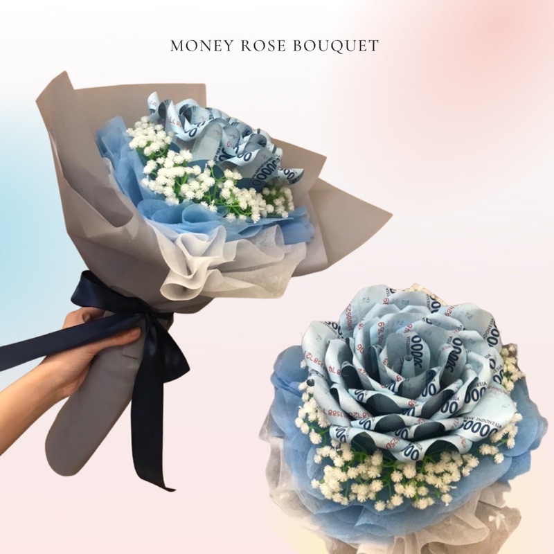 Jual Buket Uang Mawar Money Bouquet Rose Buket Bunga Mawar Money Cake Balon Florist 