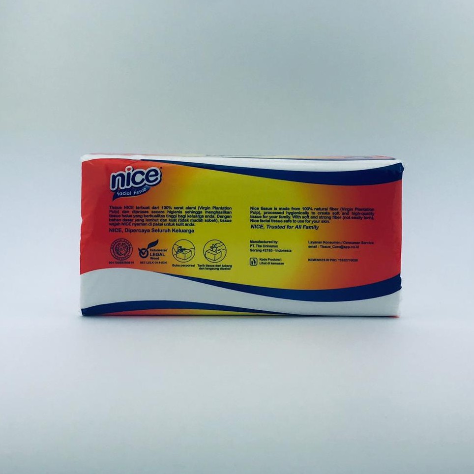 TERMURAH TISSUE NICE FACIAL SOFT PACK 250 SHEET 2 PLY / TISSUE NICE LEMBUT UNTUK WAJAH 250 SHEET