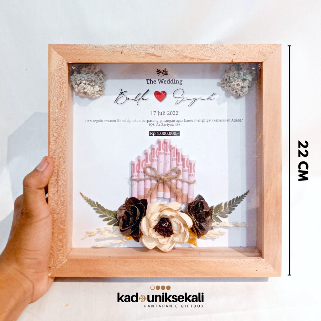 FRAME MAHAR PERNIKAHAN 3D | Hantaran Rustic