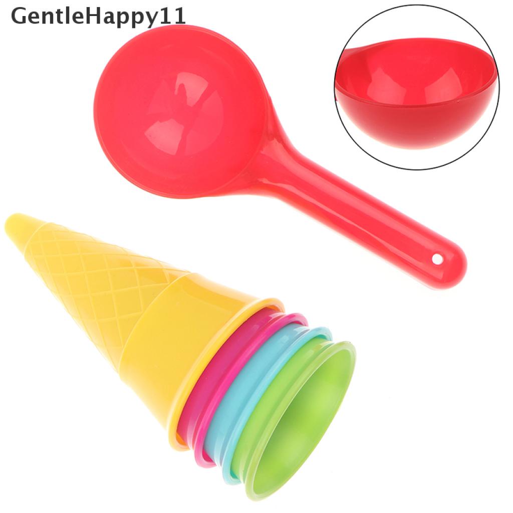 Gentlehappy 5pcs/lot Set Sendok Kerucut Es Krim Lucu Mainan Pantai Pasir Anak Anak