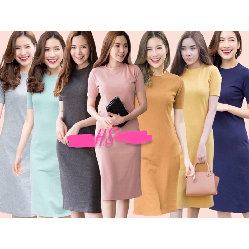 HS/CASUAL DRESS GIANT MEVI/DRESS MEVI POLOS/DRESS WANITA