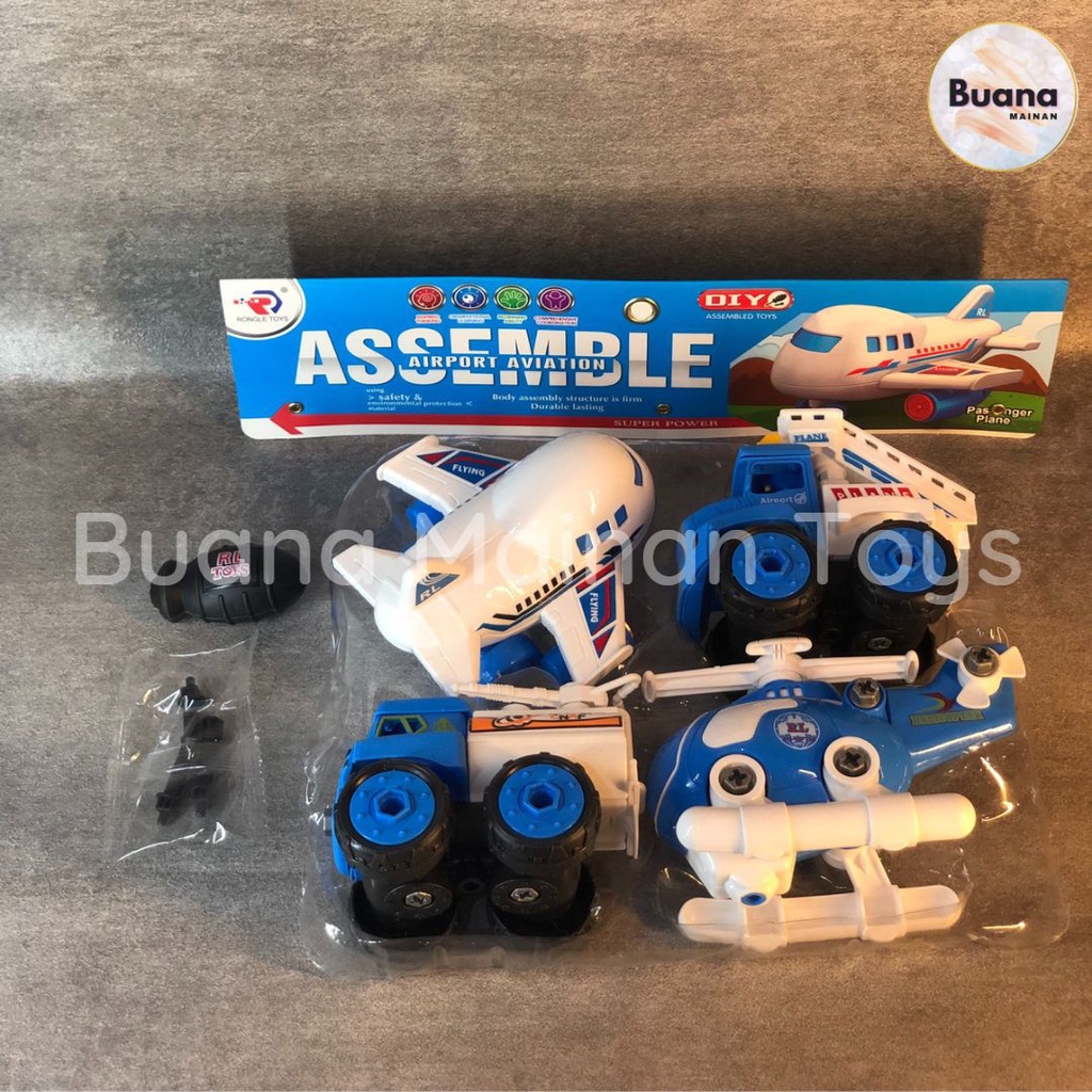 RONGLE TOYS DIY ASSEMBLE 6 MODEL MAINAN BONGKAR PASANG EDUKASI ANAK COWO CEWE BALITA