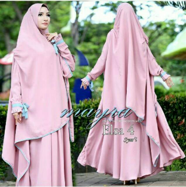 Baju Wanita ELSA 4 gamis set khimar syarii