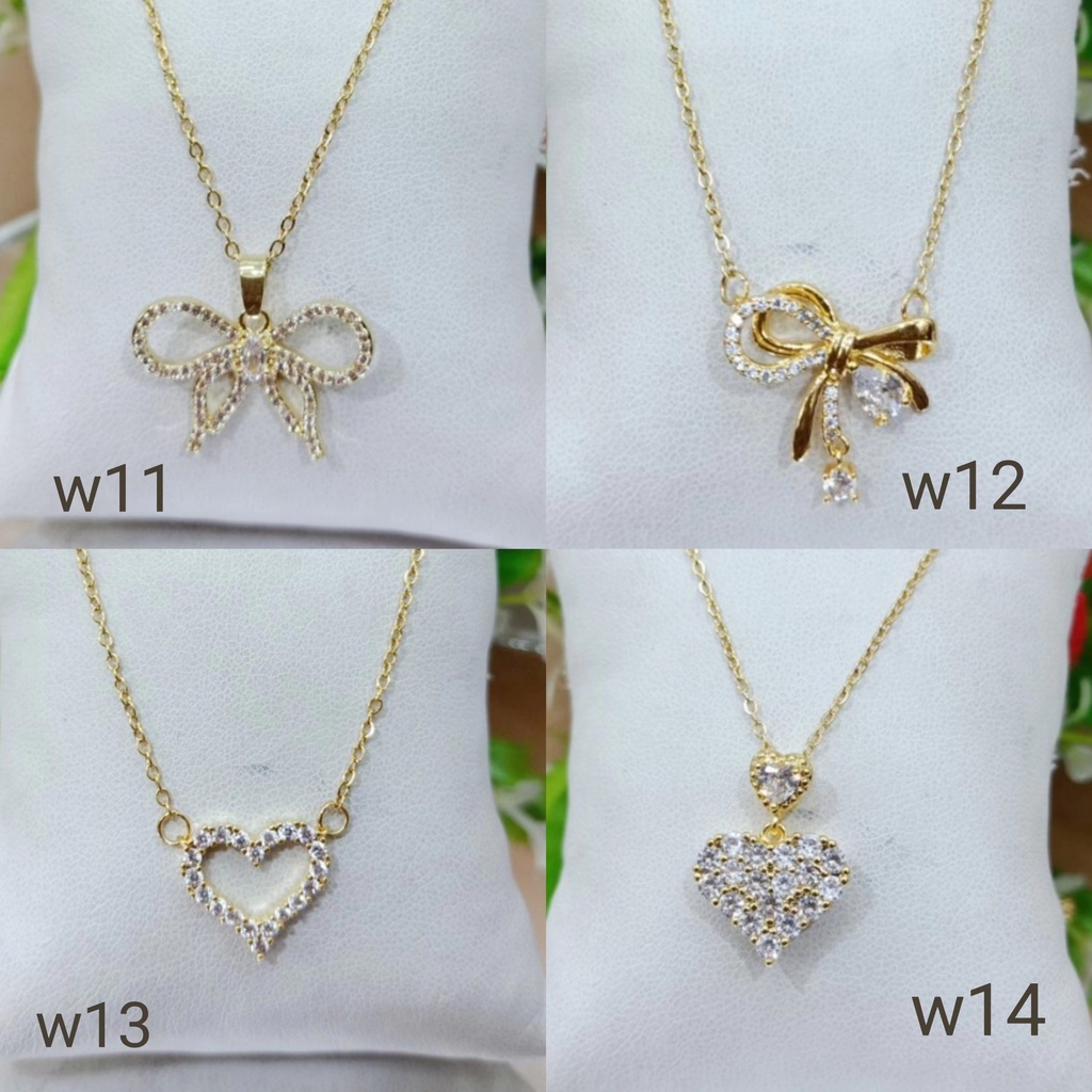 Kalung titanium permata perhiasan fashion w11-14