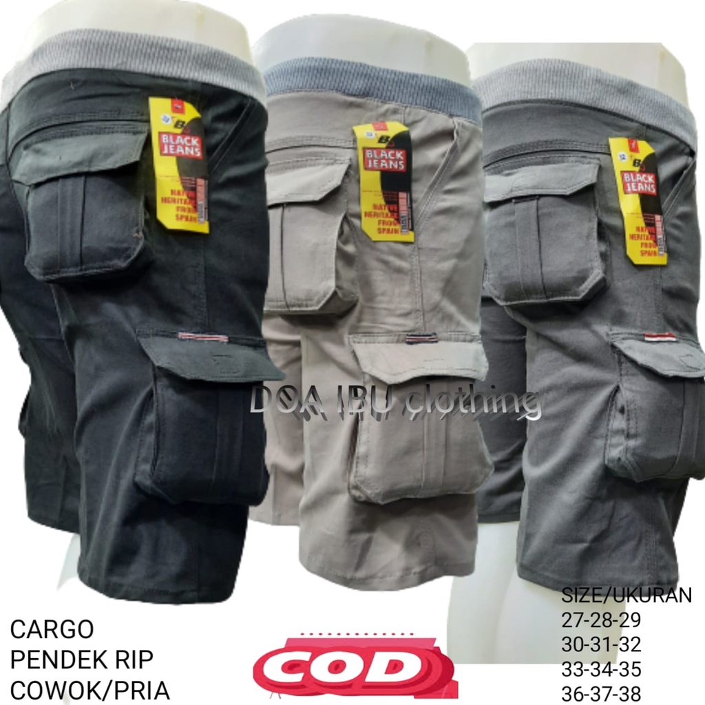 Jual Celana Pendek Cargo Rip Populer Slimfit Pria//celana Pendek Kargo ...