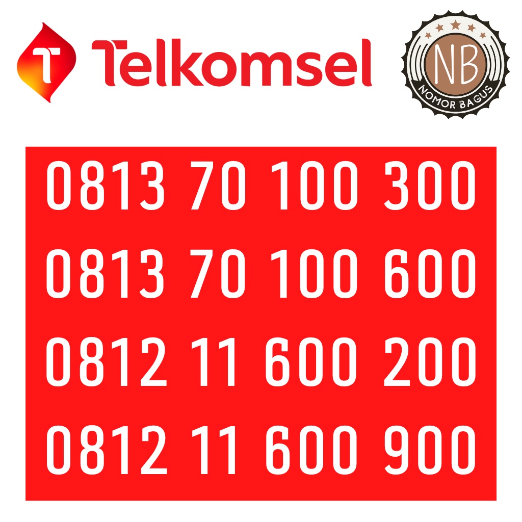 Kartu perdana telkomsel simpati nomor cantik double ratusan 100 900