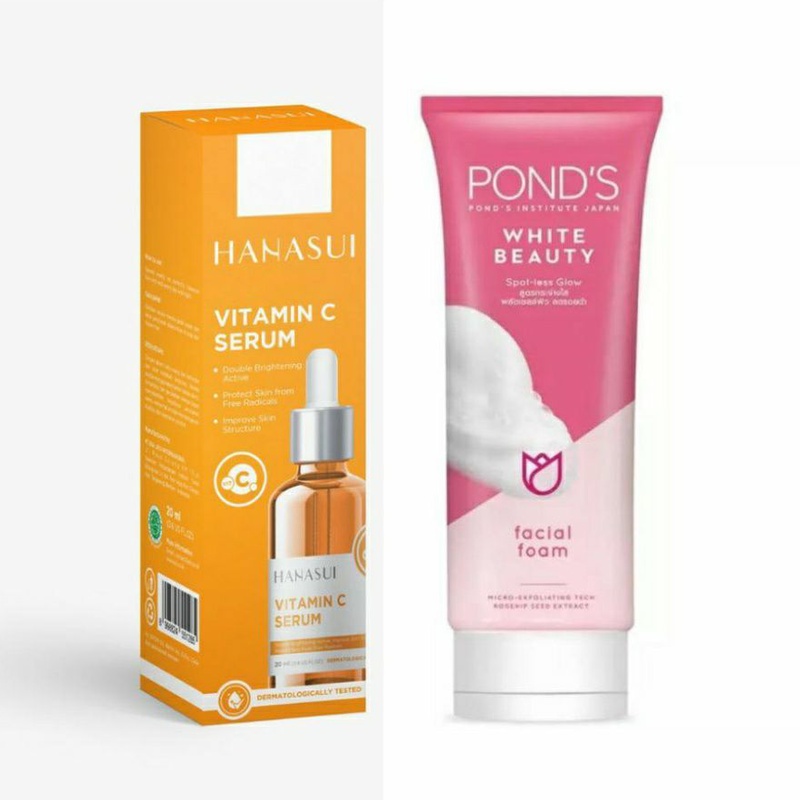 Paket Hanasui Serum Vitamin C +Ponds White Beauty Facial Foam 100G - Set