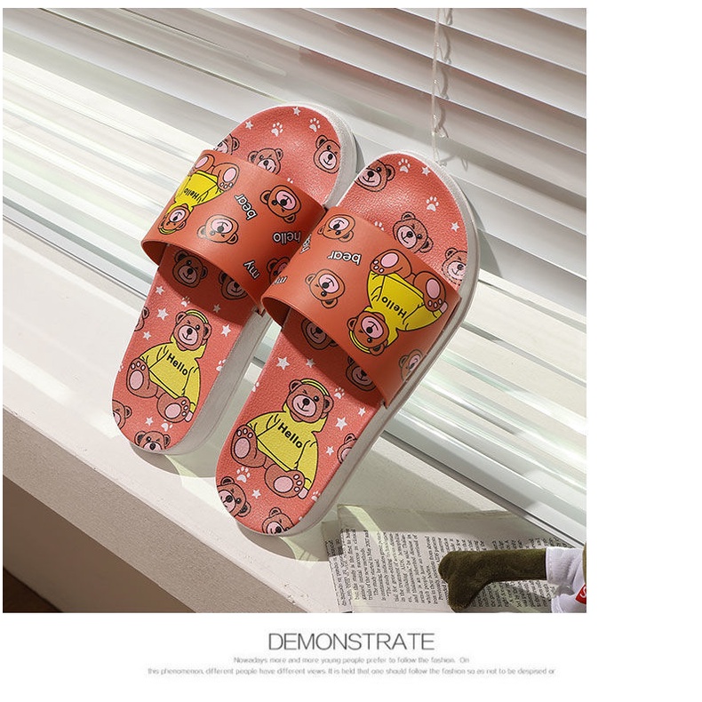 Asin829- Sandal Slop import motif beruang lucu dan berkualitas S14