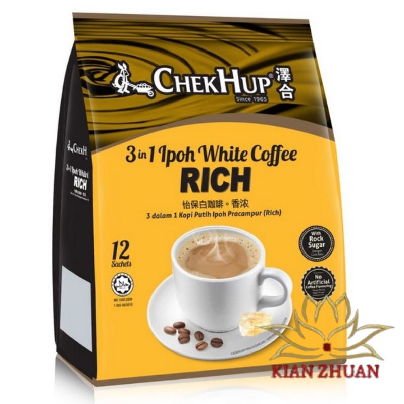 Chekhup White Coffee 2in1, 3in1, Rich / Teh Tarik / Kokoo Cokelat, Hazelnut