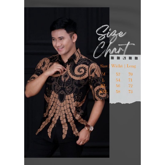 022 Zahira Batik HRB026 Kenongo Hem Kemeja Batik Pria Lengan Pendek  Katun Primis Halus M L XL