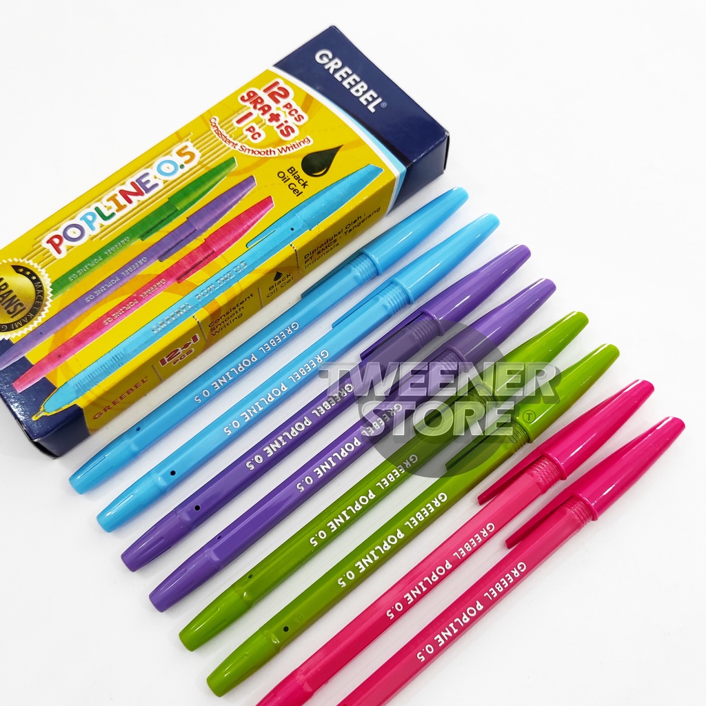 

Greebel Popline 0.5 | Tinta Hitam | Ballpoint Pulpen Pen