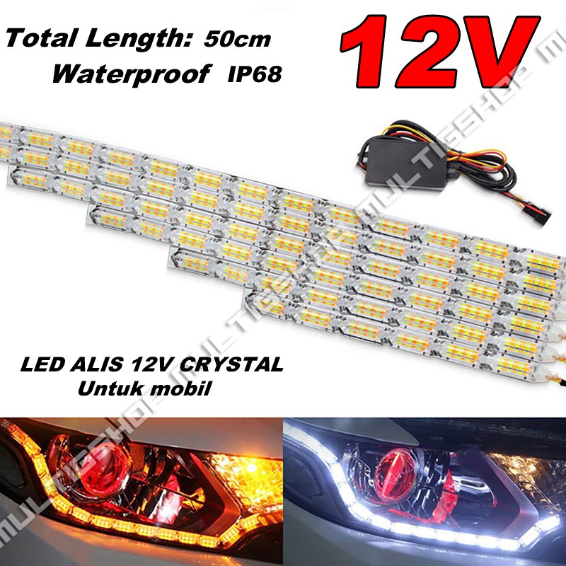 1Set DRL LED Alis 12v 50cm Kristal Sein Running