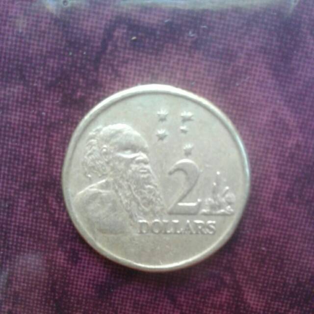 Uang Logam Asing Australia Asli.. 2 Dollar