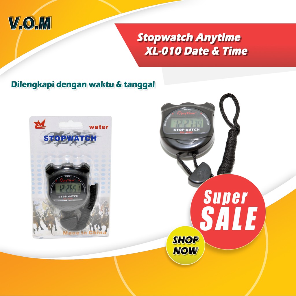 VOM Stopwatch Anytime XL-010 Date &amp; Time - 0199