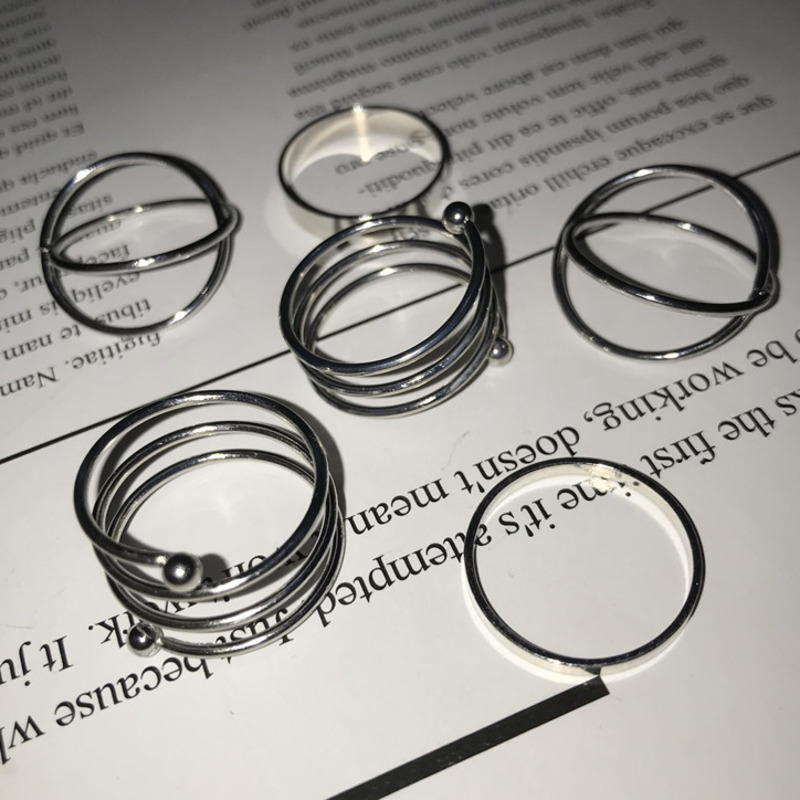 Hollow Cross Ring Set Jump Di Simple