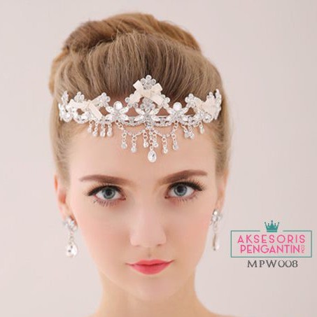 [PRODUK TERBATAS] AKSESORIS RAMBUT CROWN WEDDING MAHKOTA PENGANTIN MPW008