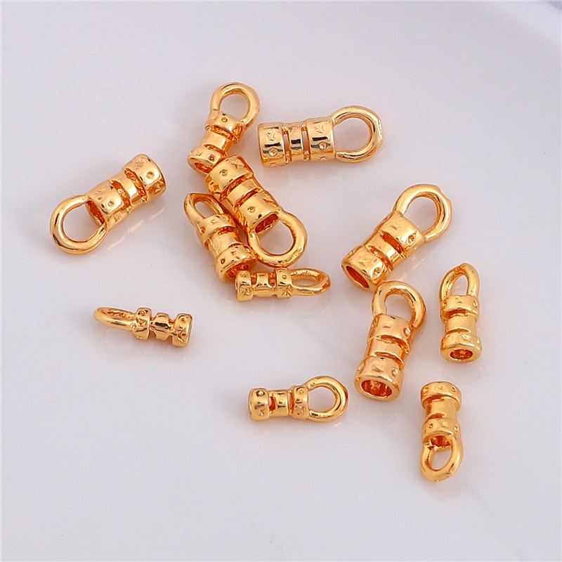 2pcs Gesper Konektor Magnetik Lapis Emas 18K Untuk Membuat Perhiasan Gelang Kalung