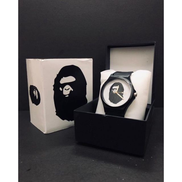 Jam Tangan Pria Karet Motif Distro Bape Cocok Dipakai Dengan Kaos Distro