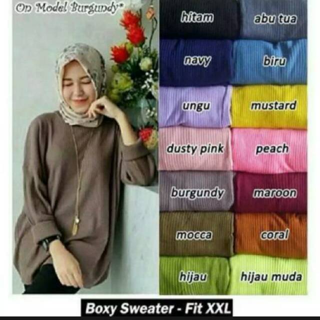 Boxy Sweater Rajut PREMIUM JUMBO ✓ BAJU RAJUT ATASAN WANITA