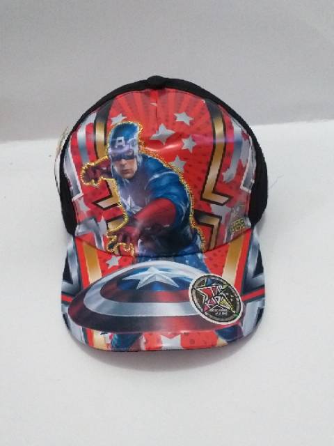 ☆ Topi anak baseball karakter kartun starkids gambar CAPTEN AMERICA