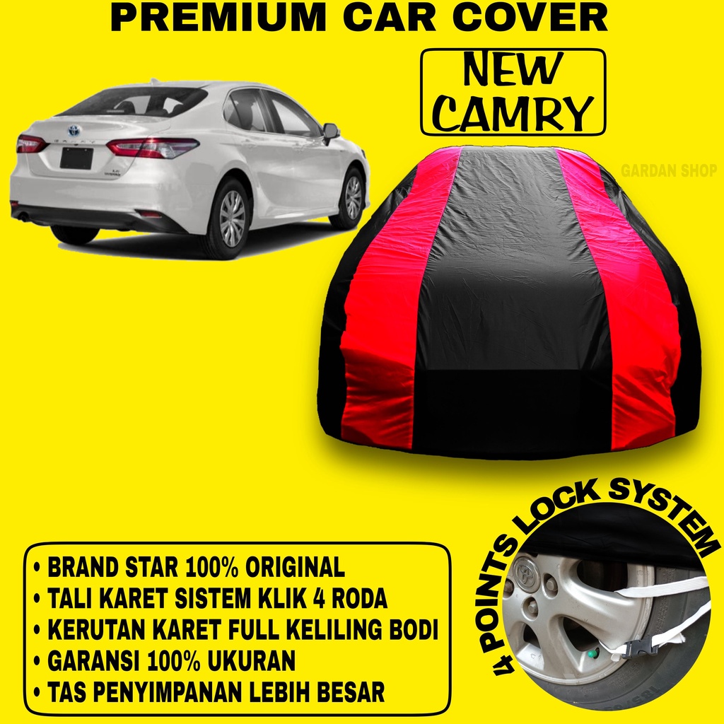 Body Cover NEW CAMRY Sarung Strip MERAH Penutup Pelindung Bodi Mobil New Camry PREMIUM Cover