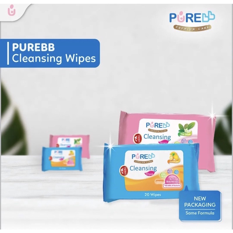 Purebb Cleansing Wipes  60s - tisu basah bayi/baby wipes