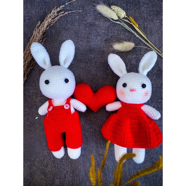 Amigurumi, boneka rajut, crochet boneka CNY / Valentine /Wedding