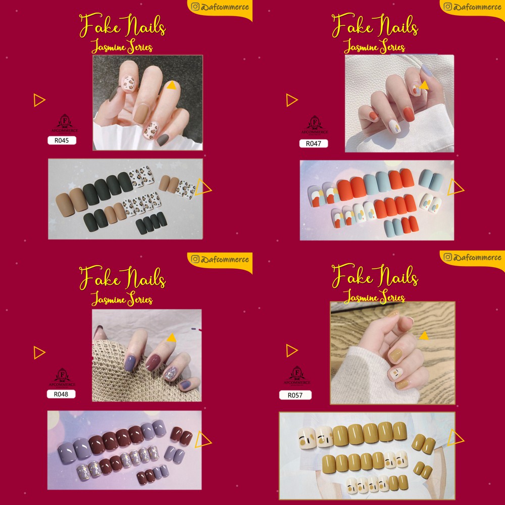 KUKU PALSU KARAKTER PRINTED NAILS JASMINE SERIES R0041 SAMPAI R0060