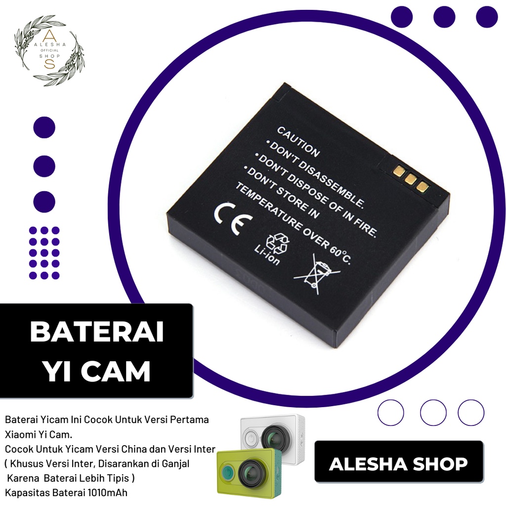 Baterai Yi Cam / Batre Yicam / Battery Xiaomi Yi Action Camera