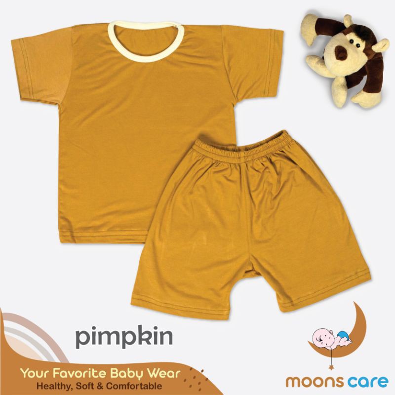 Moon's Stelan Oblong pendek Polos stelan baju bayi pendek polos