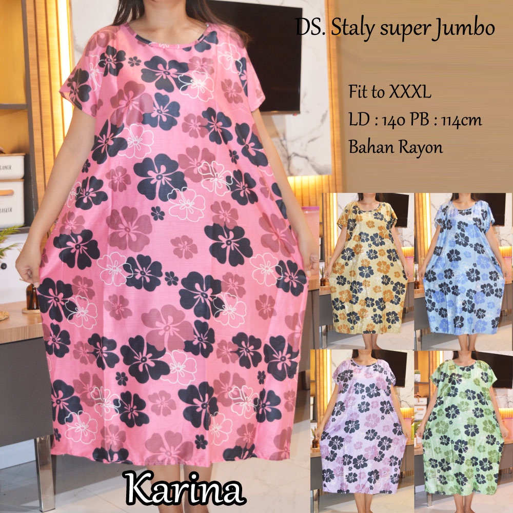 Daster super Jumbo staly LD 140 | 1kg muat 5pcs  | daster murah-Karina