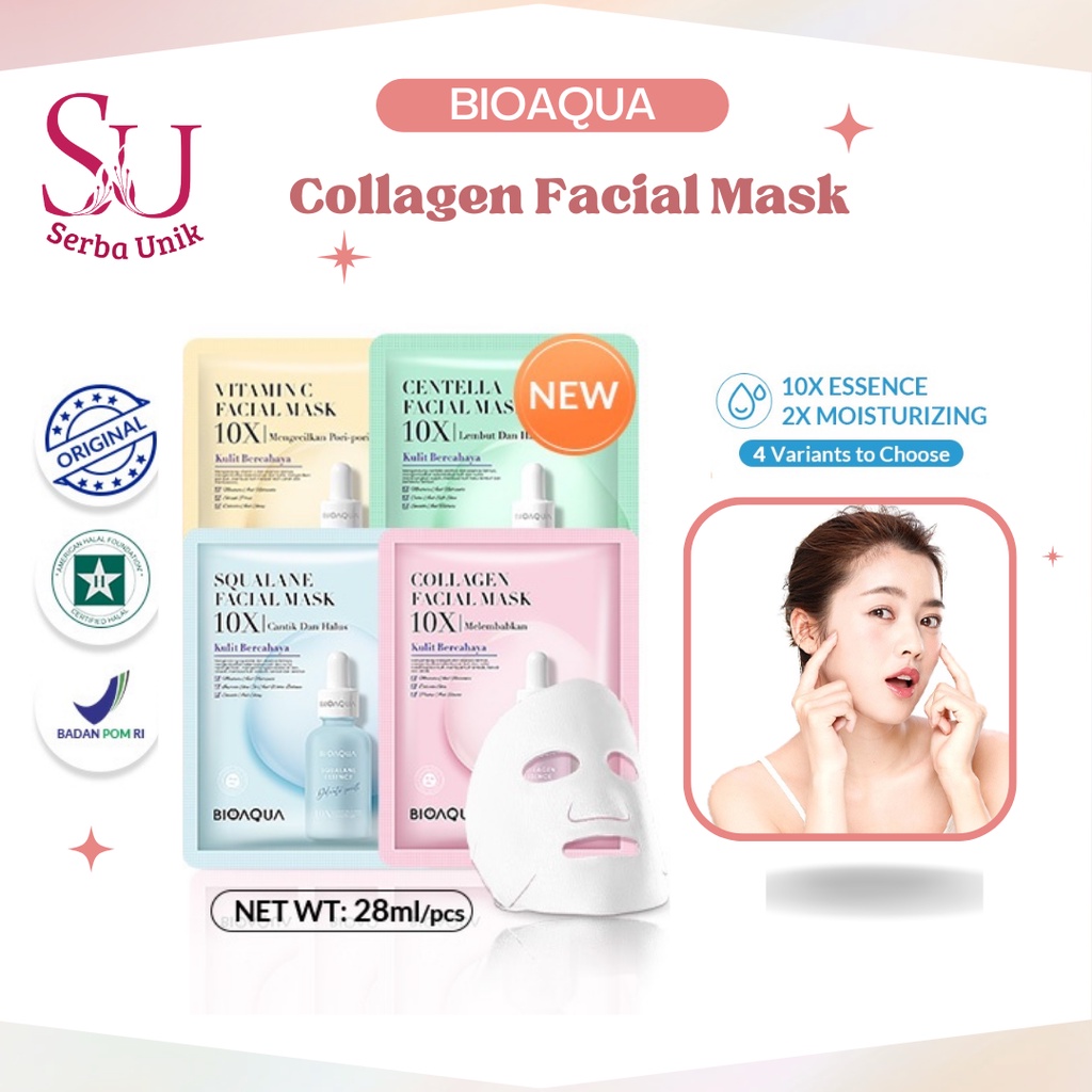 Bioaqua Sheet Mask Flowers Series &amp; Sheet Mask 10X The Effect / Masker Wajah