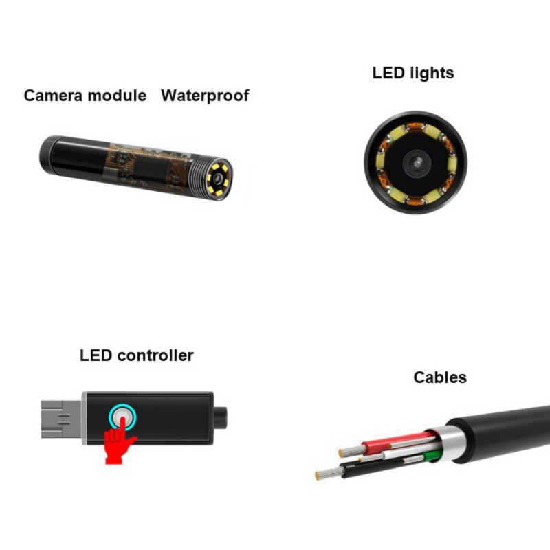 Kamera 3 in 1 Endoscope Telinga HD Visual USB Earpick With 6 LED