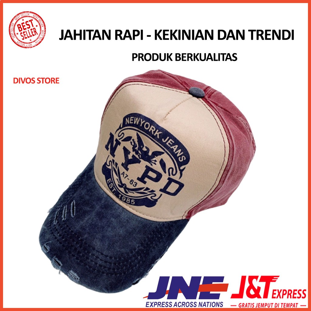 Topi Pria Distro Original Topi Baseball Cap import NYPD - no dua P9L1