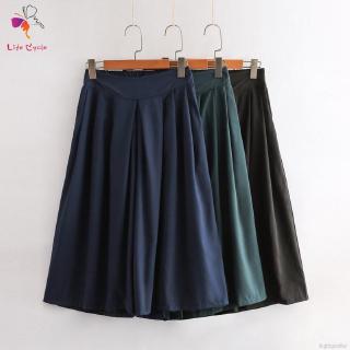 LC Celana Kulot High Waist  Kaki Lebar Longgar Warna Polos 