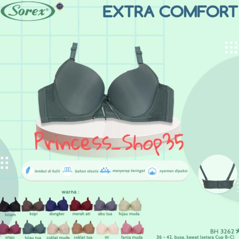 Bra Sorex Tanpa Kawat Busa Tipis BH17233 Cup Besar Kait 3 Ukuran 36-42 -  Hijau, 36 di Queen_underwear | Tokopedia