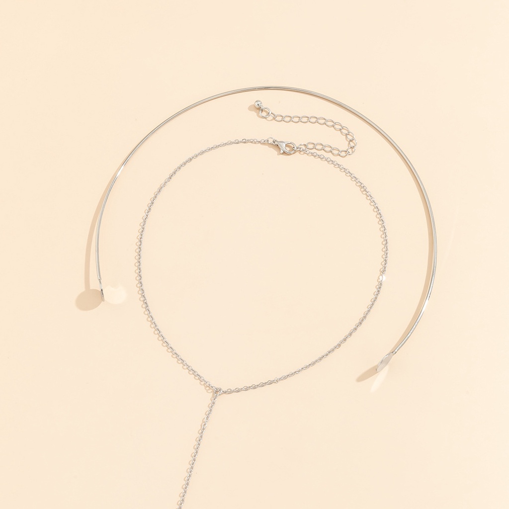 Hu Hu Hu Hu Hu Alat Bantu Pasang Kacamata♡ 2pcs / Set Kalung Choker Rantai Klavikula Rumbai Panjang Dapat Disesuaikan Untuk Hadiah