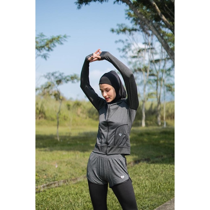 Jaket Olahraga Fitwear_ID (Running, Sepeda , Gym ) BORDER THUMB[D.GREY