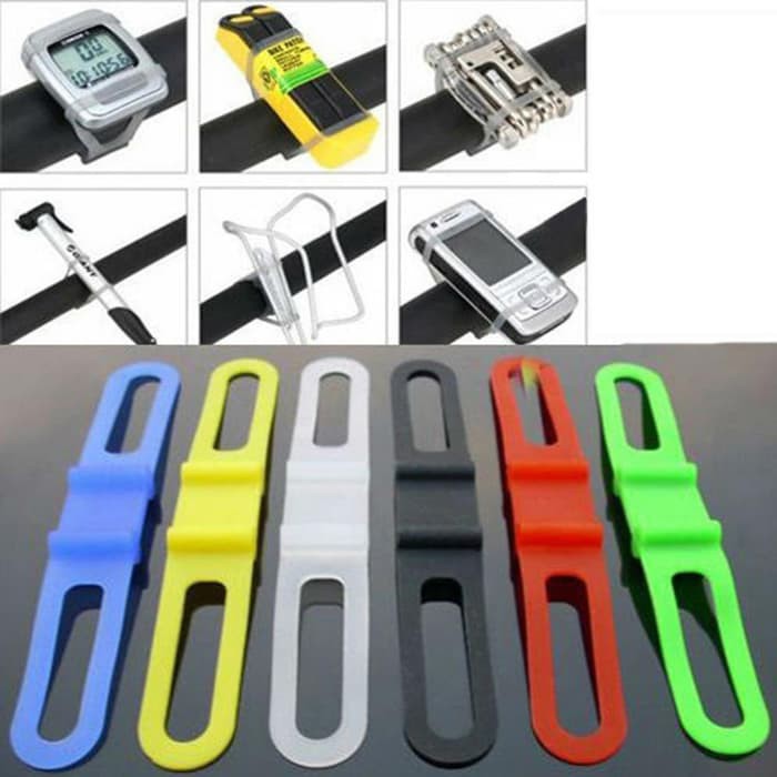 Silicone Strap Bike Bracket Mount Holder Flashlight Senter Sepeda