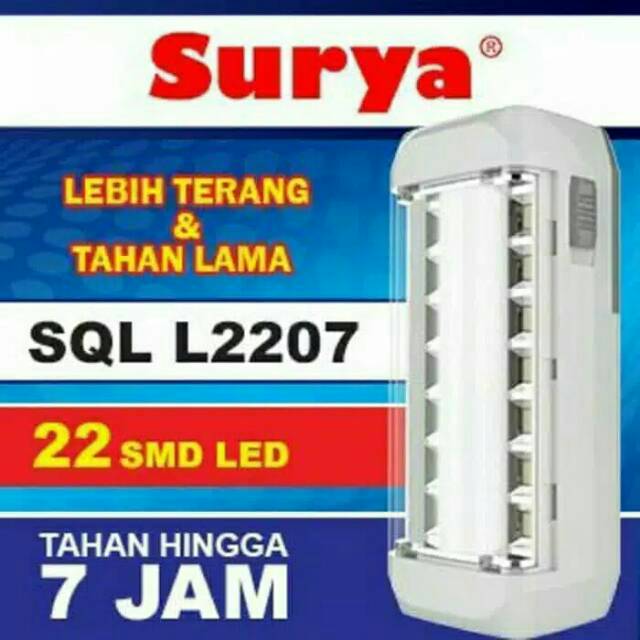 Lampu emergency surya Sql L2207 22 SMD lebih terang dan tahan lama