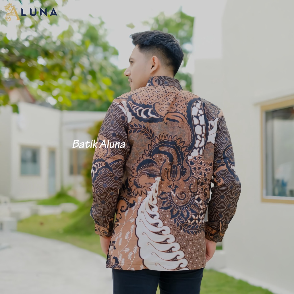 KEMEJA BATIK PRIA PREMIUM LENGAN PANJANG REGULAR BATIK ALUNA PCW 067