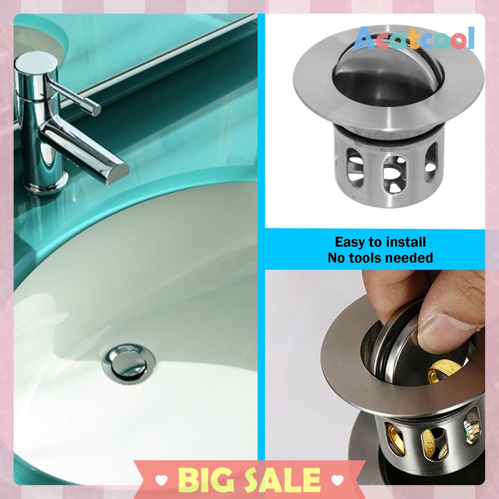 Explosion Proof Stainless Steel Thicken Basket Drain Vanity Stopper Filter