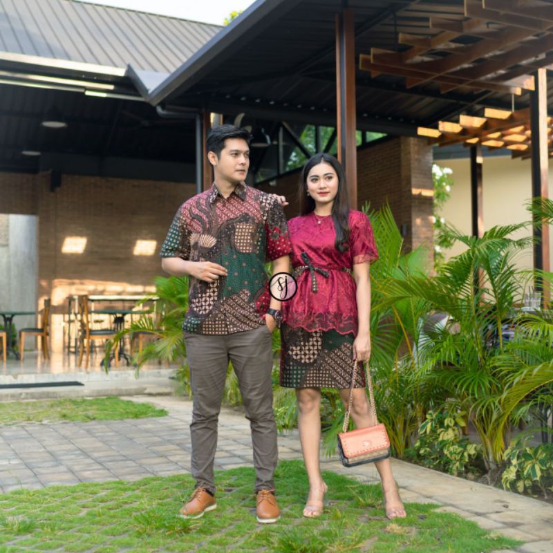 COUPLE saroja BATIK FASHION Aalona//spesial Natal
