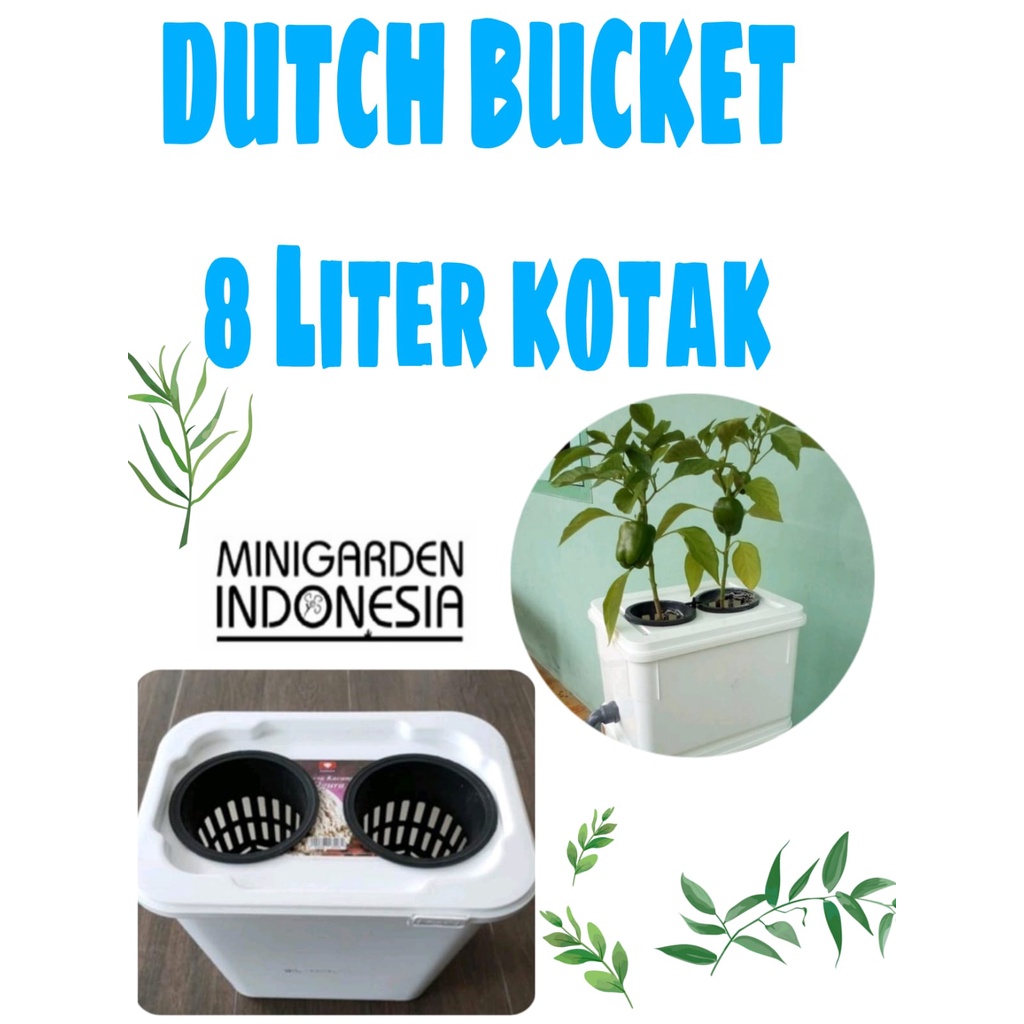 PAKET DUTCH BUCKET LENGKAP + 2 NETPOT MODEL KOTAK 2LUBANG +KNEE OUTPUT