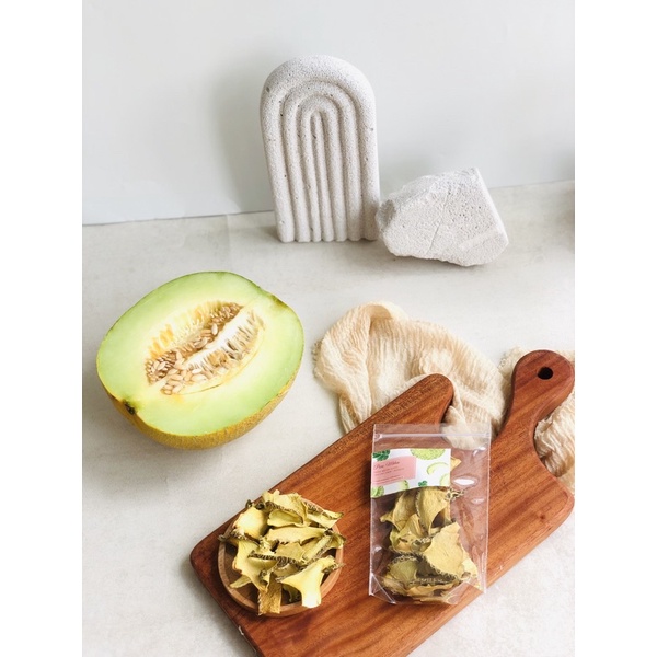 Organic&amp;Joy• Pure Dried Melon/Melon Kering tanpa gula (infused water,Camilan sehat,healthy food,dried fruit)